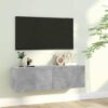 TV-bänk betonggrå 100x30x30 cm konstruerat trä