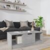 Soffbord betonggrå 102x50x36 cm konstruerat trä