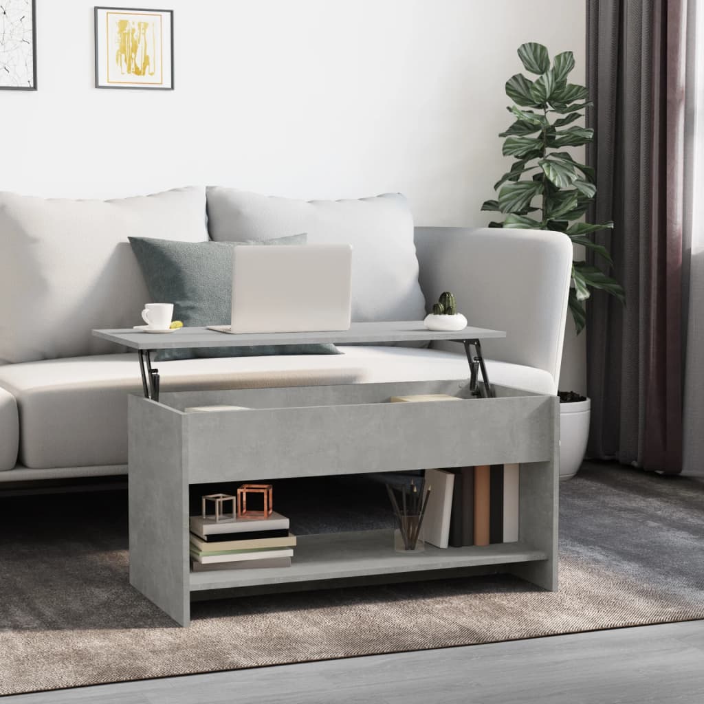 Soffbord betonggrå 102x50x52,5 cm konstruerat trä