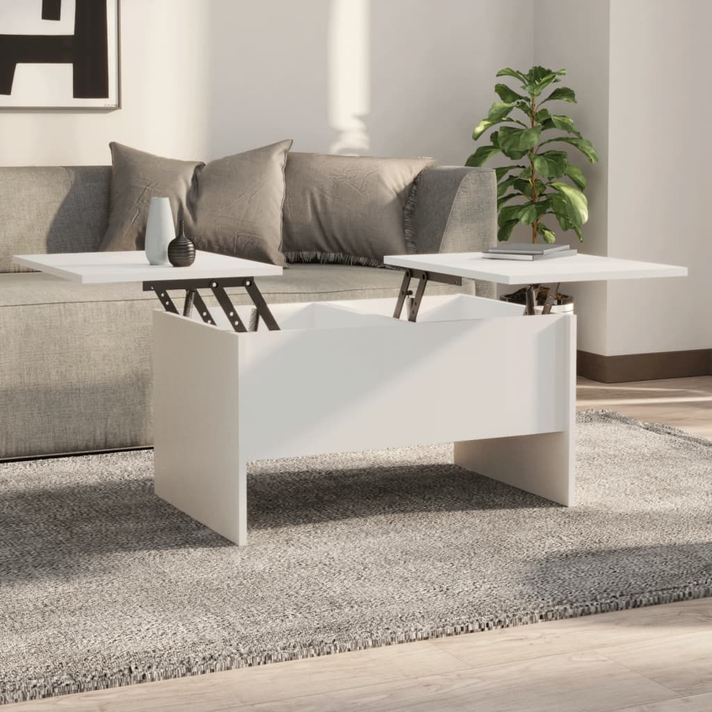 Soffbord vit 80x50x42,5 cm konstruerat trä
