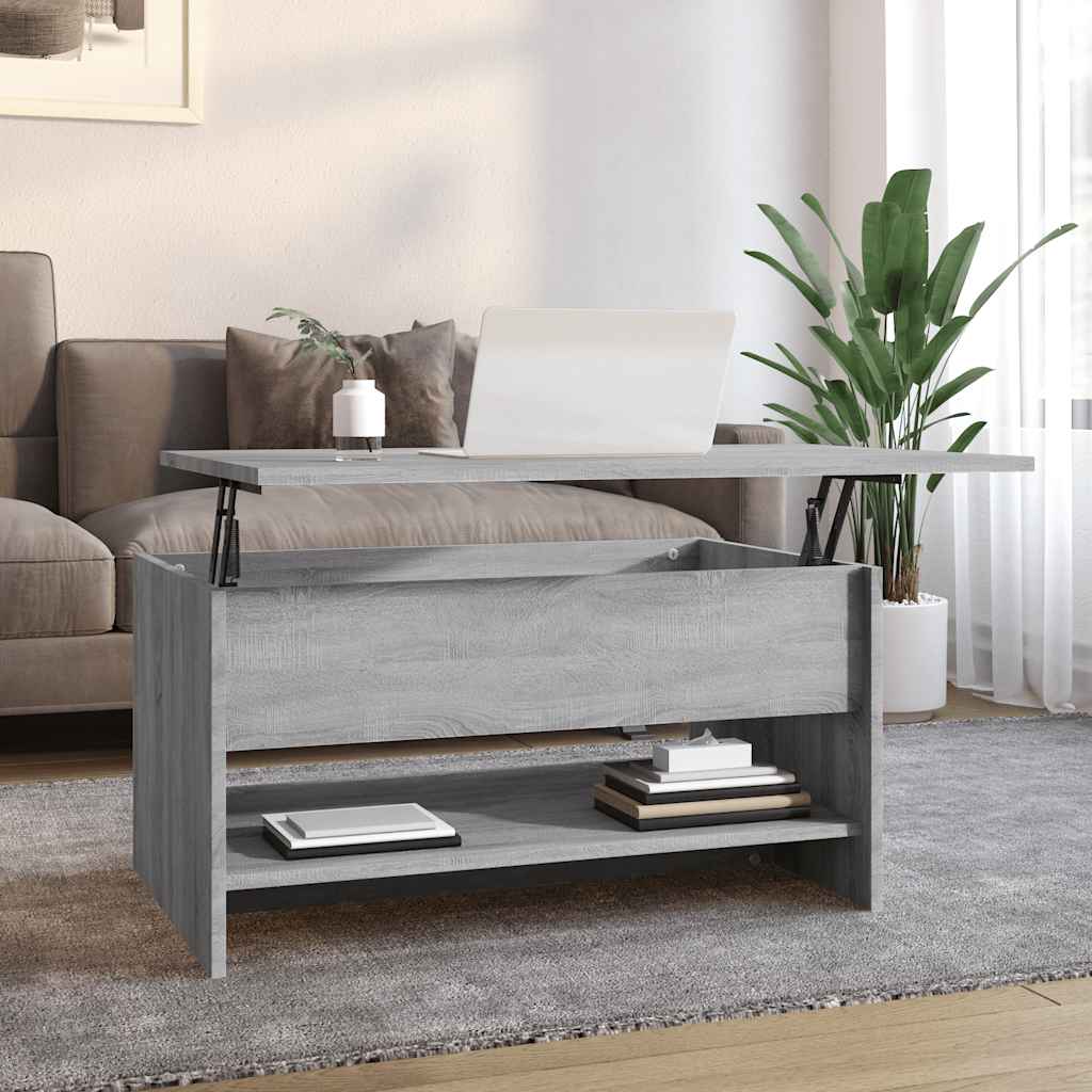 Soffbord grå sonoma 80x50x40 cm konstruerat trä