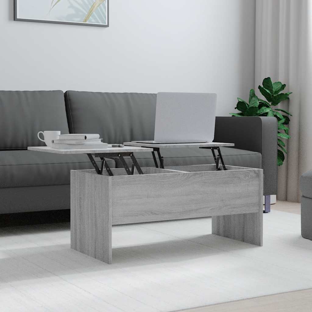Soffbord grå sonoma 102x50,5x46,5 cm konstruerat trä