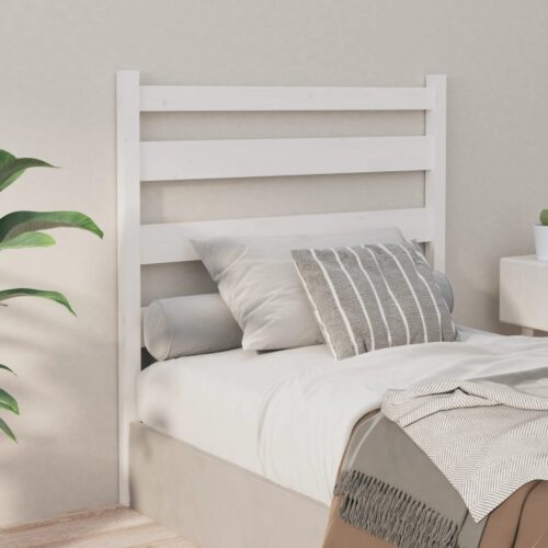 Sänggavel vit 106x4x100 cm massiv furu