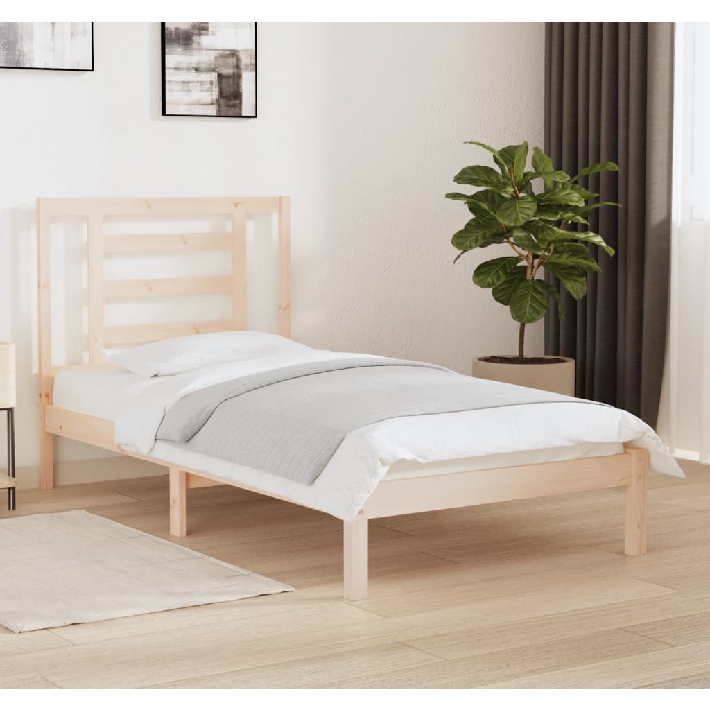 Sängram utan madrass 90x190 cm massiv furu