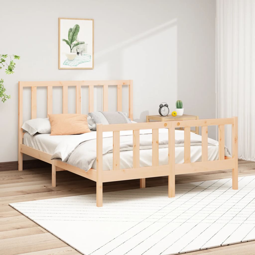 Sängram utan madrass 160x200 cm massiv furu
