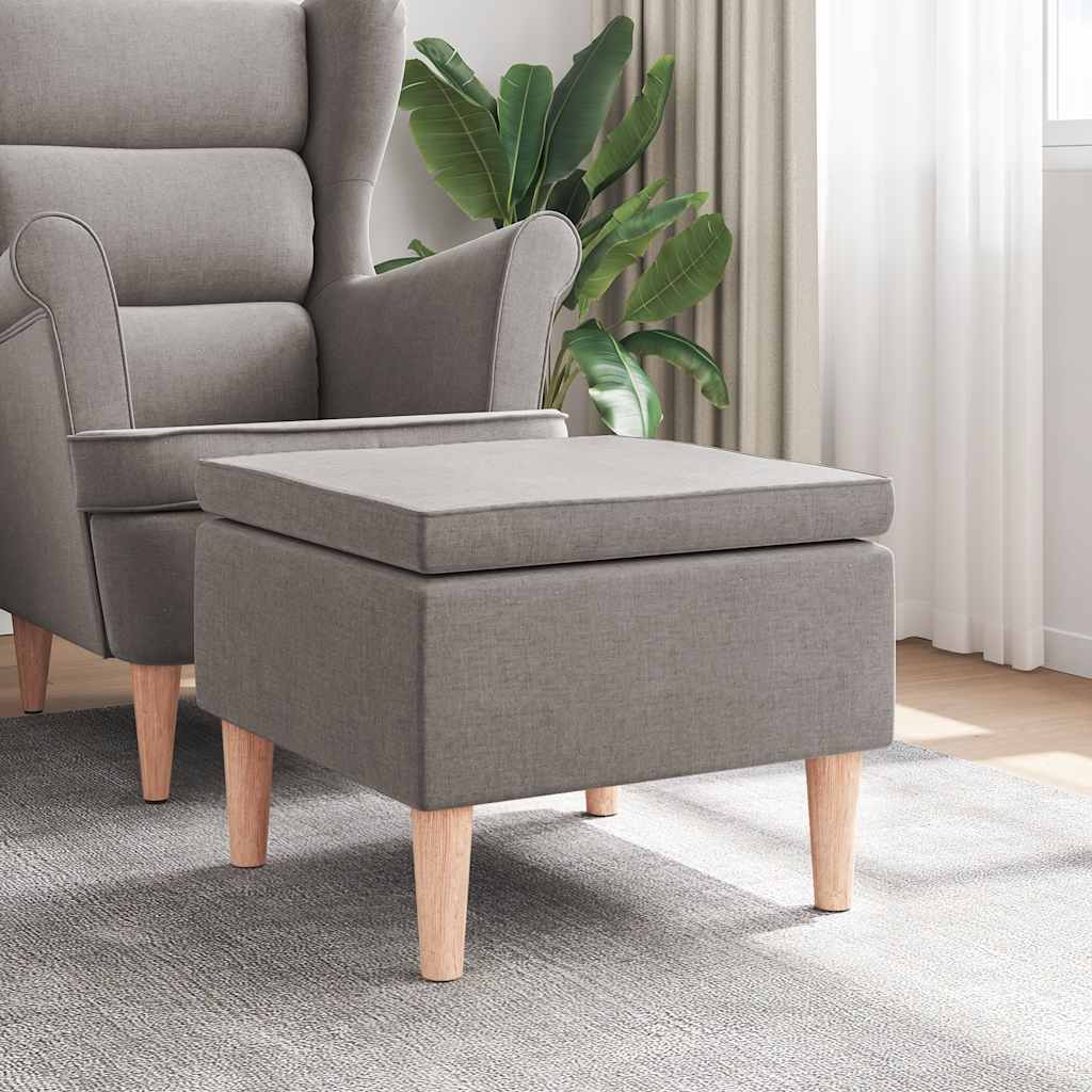 Pall med träben taupe tyg
