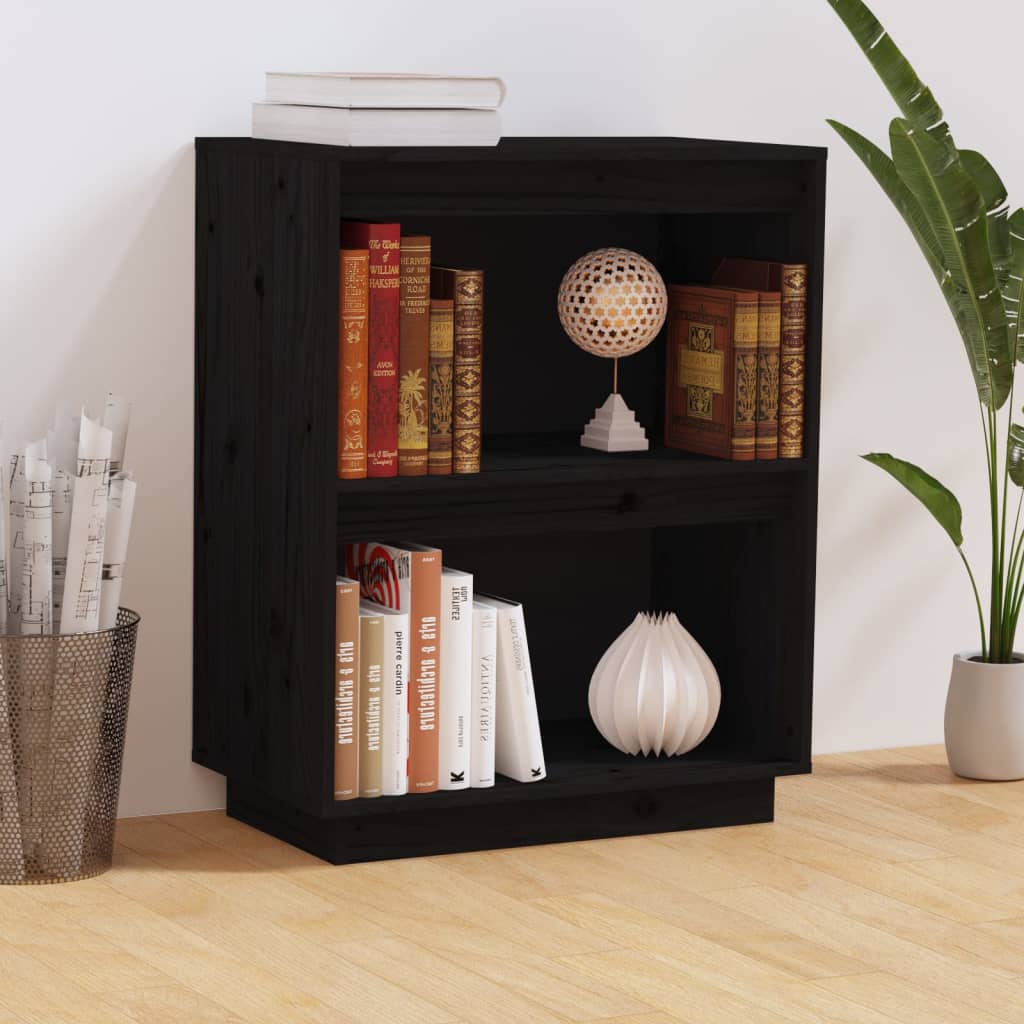 Konsolbord svart 60x34x75 cm massiv furu