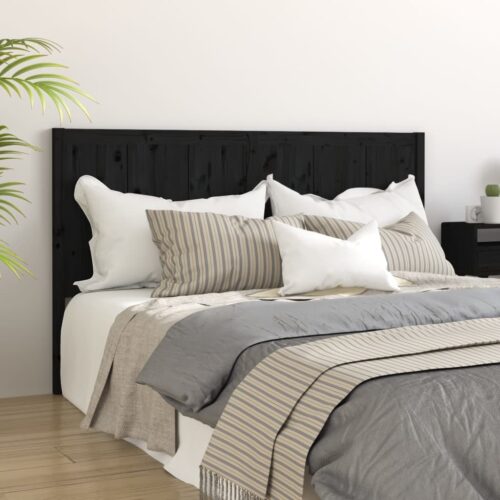 Sänggavel svart 205,5x4x100 cm massiv furu