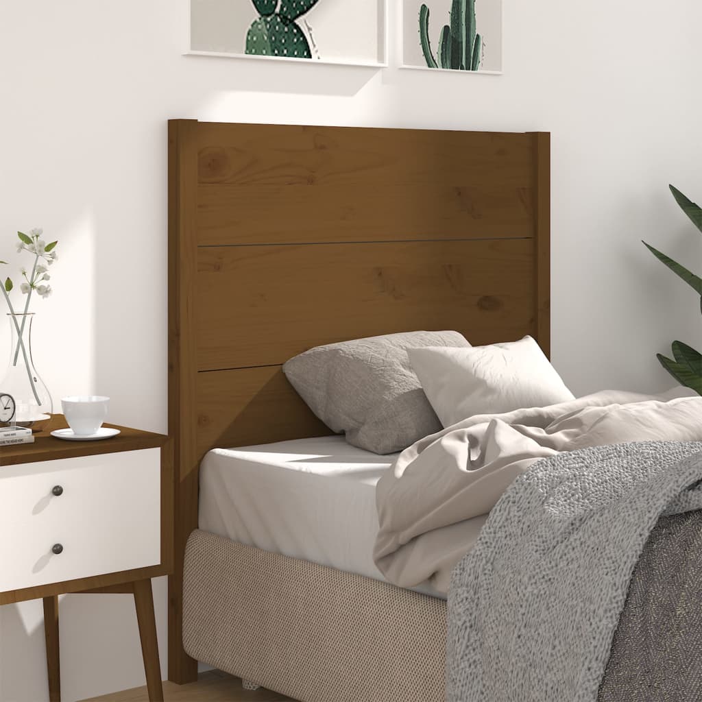 Sänggavel honungsbrun 81x4x100 cm massiv furu