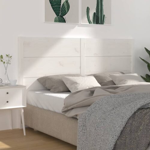 Sänggavel vit 206x4x100 cm massiv furu