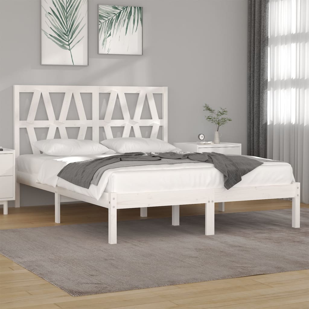 Sängram vit massiv furu 120x200 cmmassiv
