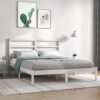 Sängram utan madrass vit 120x200 cm massiv furu