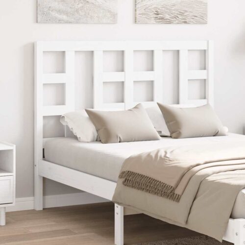 Sänggavel vit 126x4x100 cm massiv furu