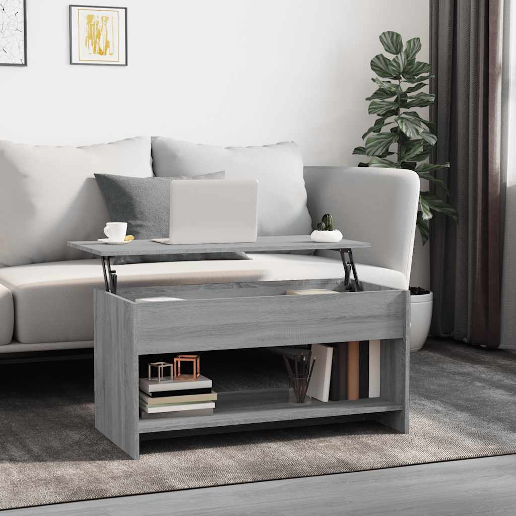 Soffbord grå sonoma 102x50x52,5 cm konstruerat trä