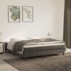 Boxspring-sängram mörkgrå 180x200 cm sammet