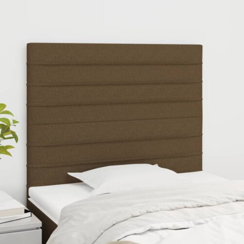 Sänggavel mörkbrun 90x5x118/128 cm tyg