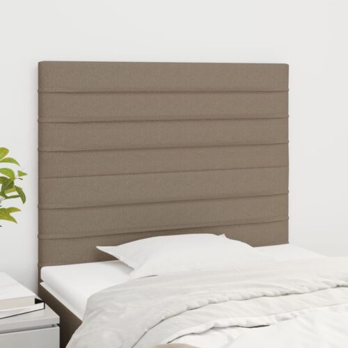 Sänggavel taupe 100x5x118/128 cm tyg