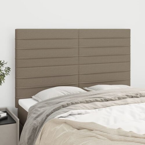 Sänggavel taupe 144x5x118/128 cm tyg