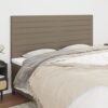Sänggavel taupe 180x5x118/128 cm tyg