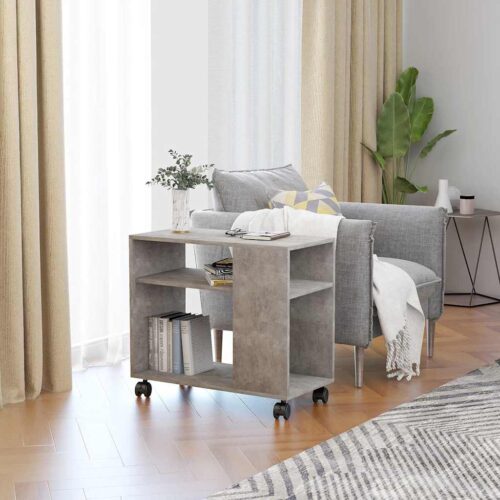 Sidobord betonggrå 70x35x55 cm konstruerat trä