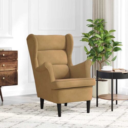 Fåtölj brun sammet