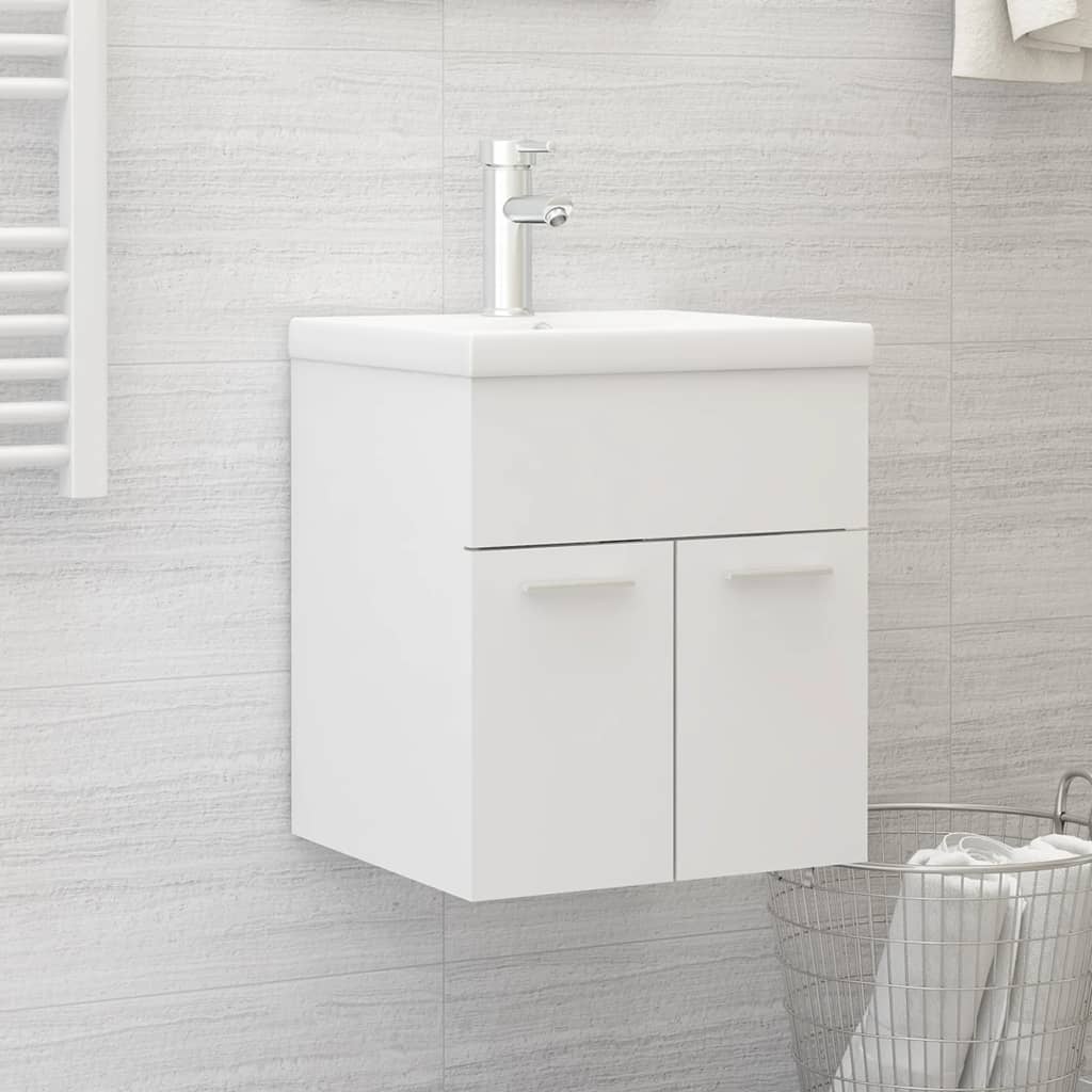 Tvättställsskåp vit 41x38,5x46 cm konstruerat trä