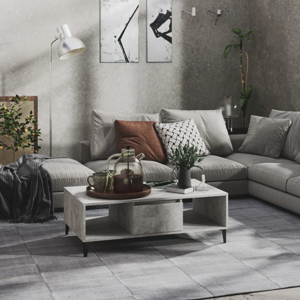 Soffbord betonggrå 103,5x60x35 cm konstruerat trä