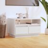 Tv-bänk vit 60x35x37 cm massiv furu