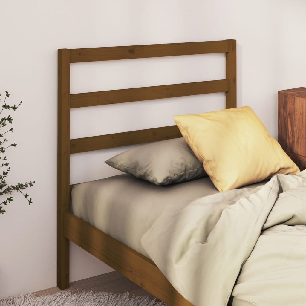 Sänggavel honungsbrun 81x4x100 cm massiv furu
