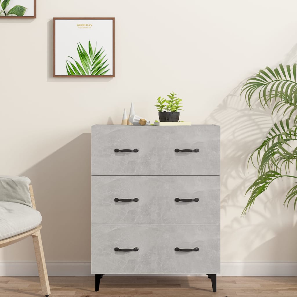 Skänk betonggrå 69,5x34x90 cm konstruerat trä