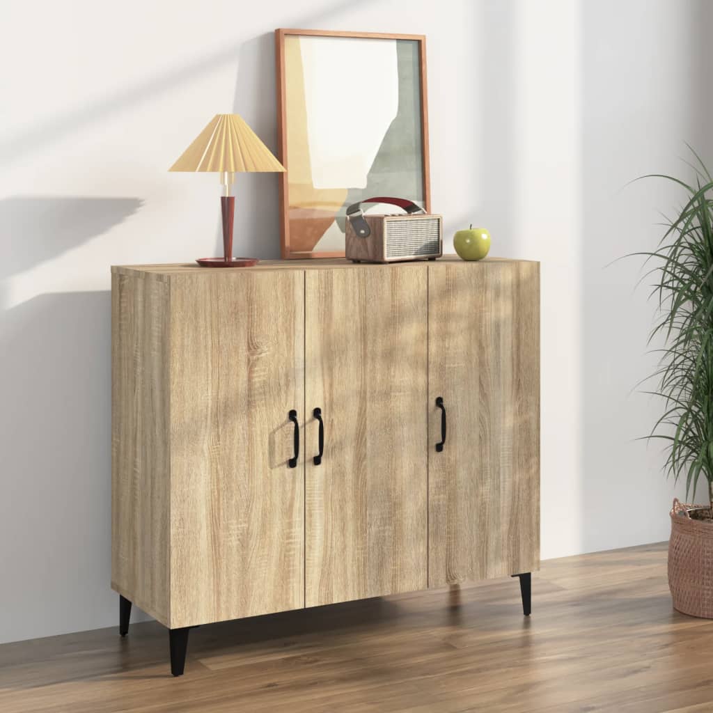 Skänk sonoma-ek 90x34x80 cm konstruerat trä