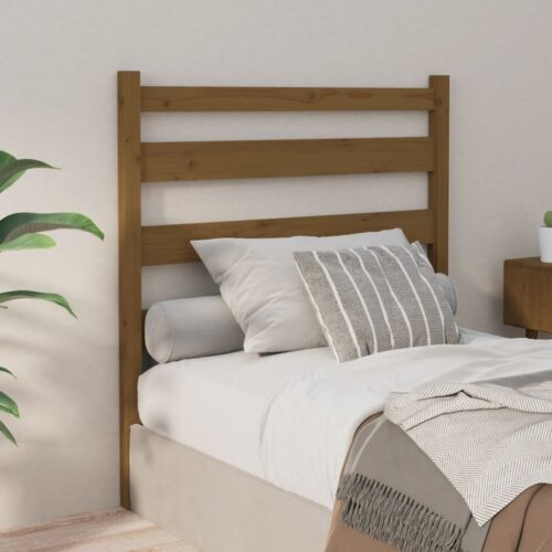 Sänggavel honungsbrun 81x4x100 cm massiv furu