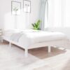 Sängram utan madrass vit 140x190 cm massiv furu