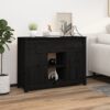 Skänk svart 100x35x74,5 cm massiv furu