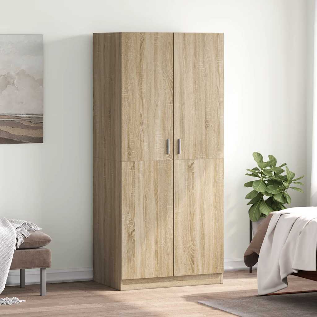Garderob sonoma-ek 80x52x180 cm konstruerat trä