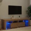 Tv-bänk med LED-belysning sonoma-ek 140x36,5x40 cm