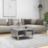 Soffbord betonggrå 60x60x30 cm konstruerat trä