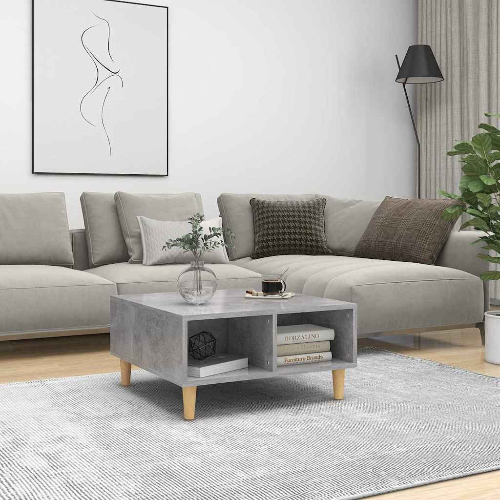 Soffbord betonggrå 60x60x30 cm konstruerat trä