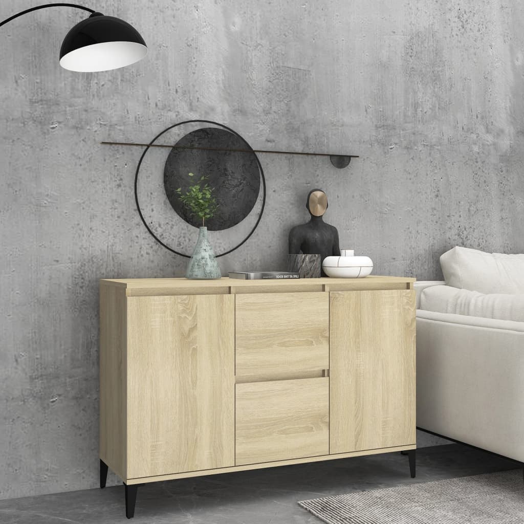 Skänk sonoma-ek 102x35x70 cm konstruerat trä