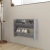 Väggmonterat skoställ betonggrå 80x18x60 cm konstruerat trä