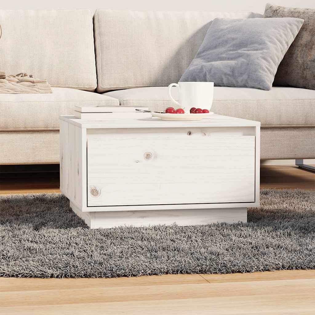 Soffbord vit 55x56x32 cm massiv furu