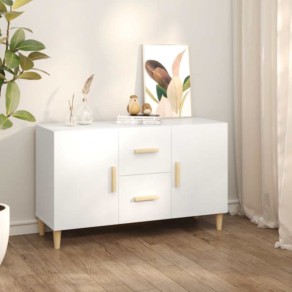 Skänk vit 100x36x60 cm konstruerat trä