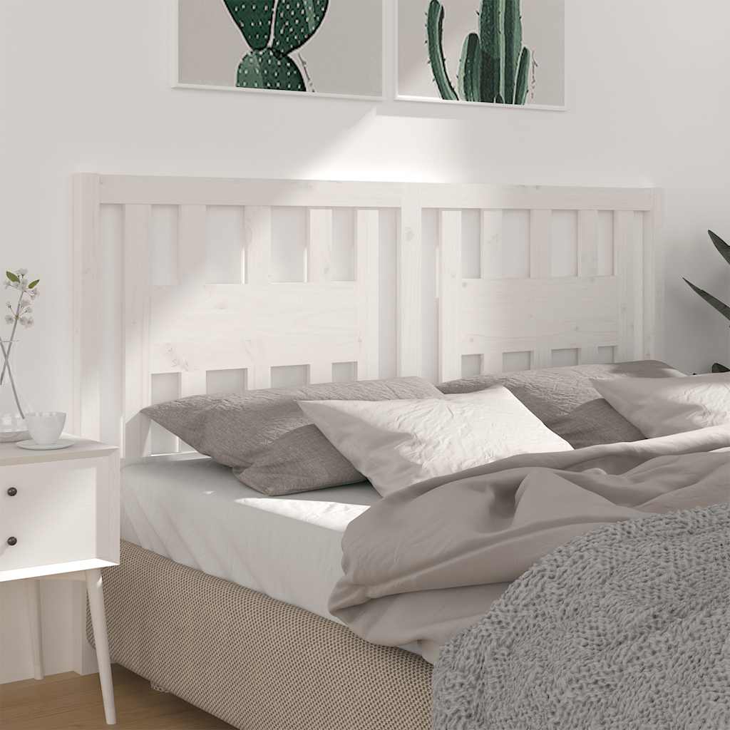 Sänggavel vit 146x4x100 cm massiv furu