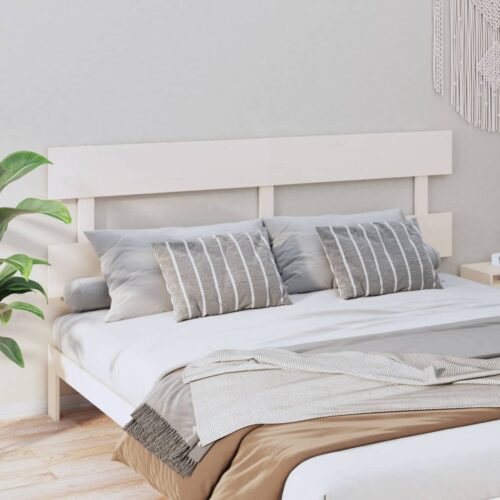 Sänggavel vit 204x3x81 cm massiv furu