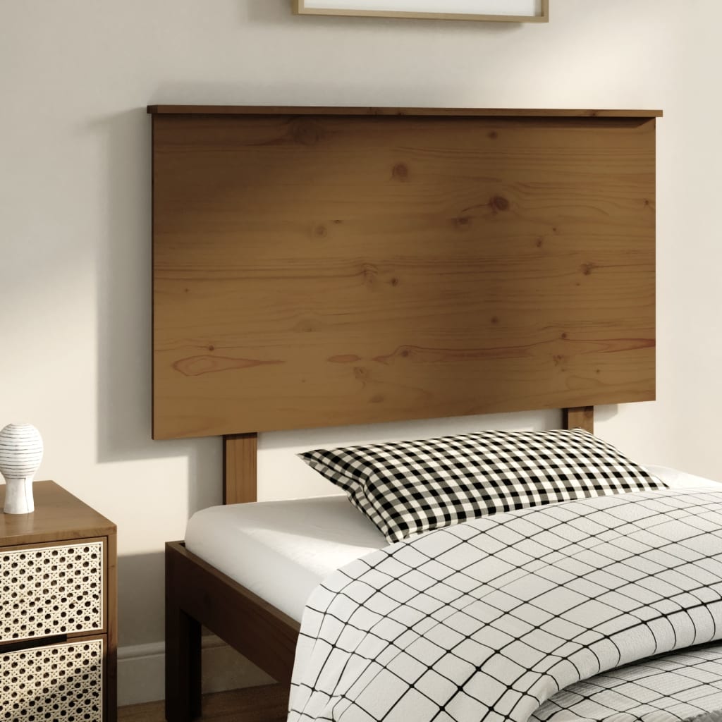 Sänggavel honungsbrun 104x6x82,5 cm massiv furu