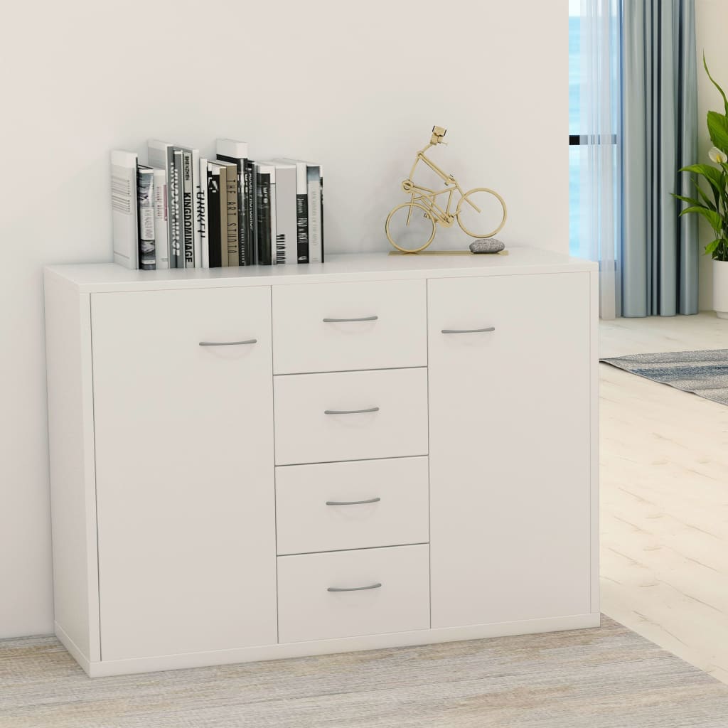 Skänk vit 88x30x65 cm konstruerat trä