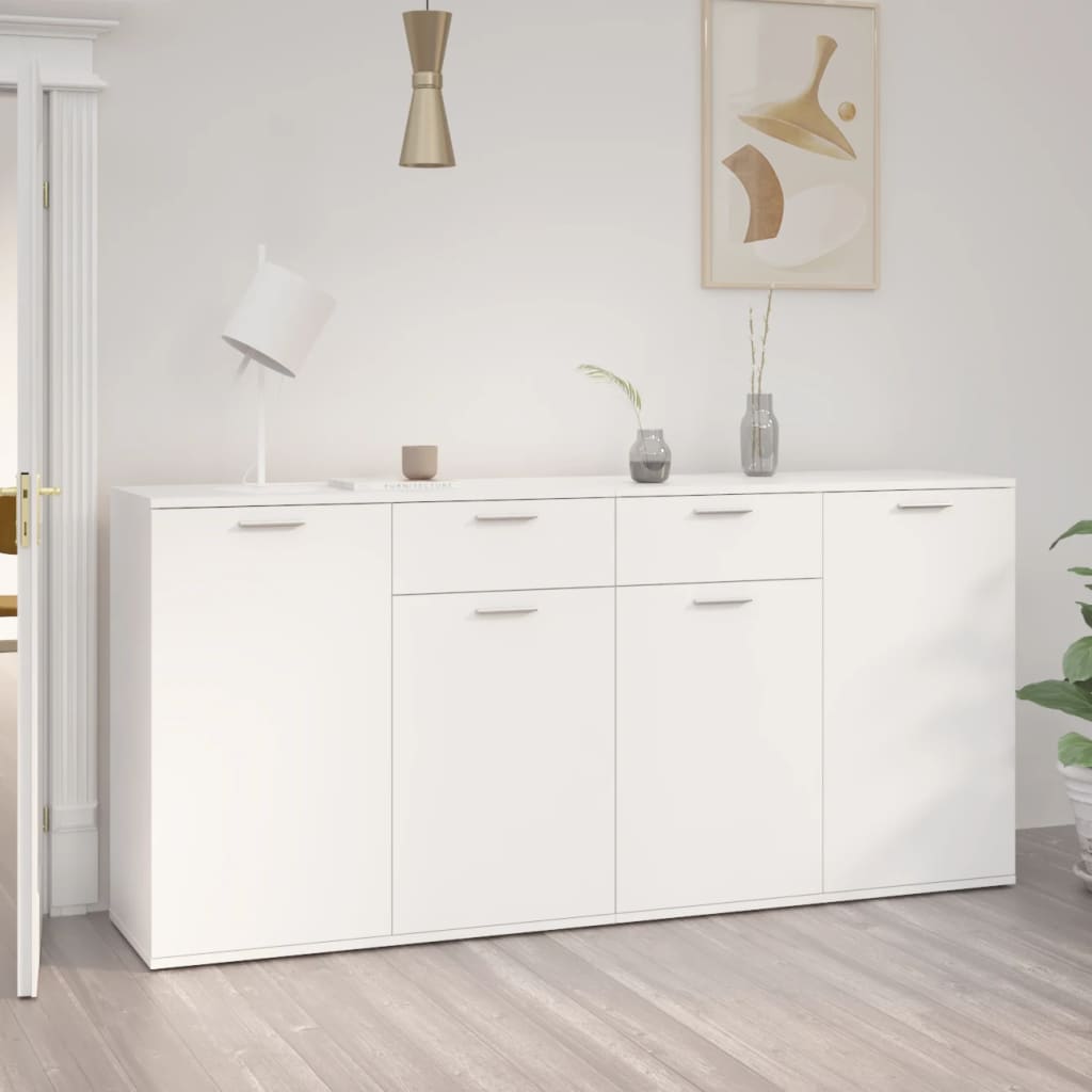 Skänk vit 160x36x75 cm konstruerat trä