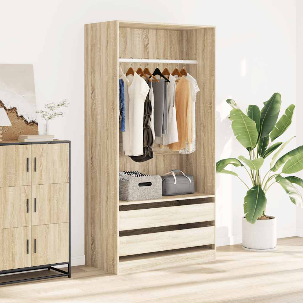 Garderob sonoma-ek 100x50x200 cm konstruerat trä