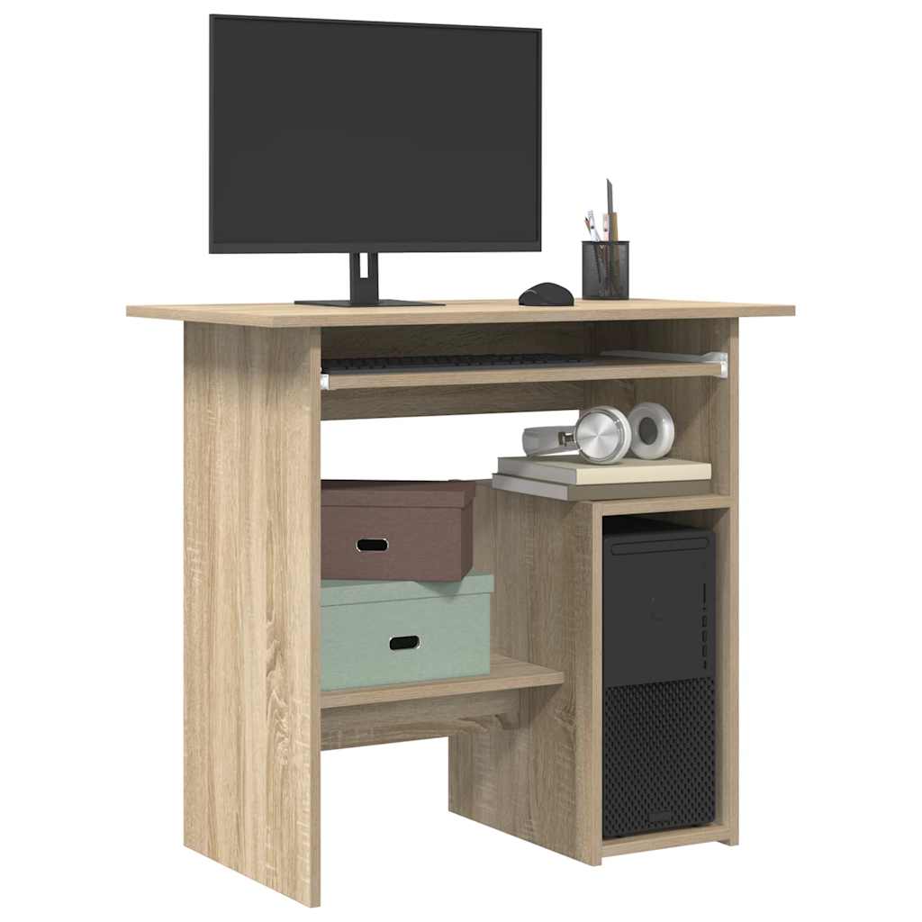 Skrivbord sonoma-ek 80x45x74 cm konstruerat trä