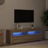 TV-bänk med LED-belysning sonomaek 120x35x40 cm